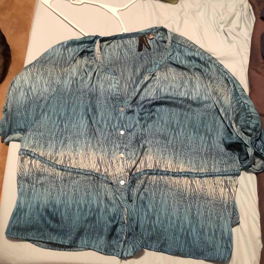 Blue silky tunic